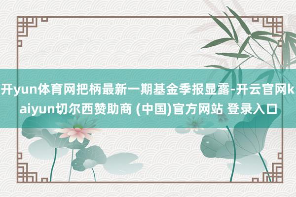 开yun体育网把柄最新一期基金季报显露-开云官网kaiyun切尔西赞助商 (中国)官方网站 登录入口