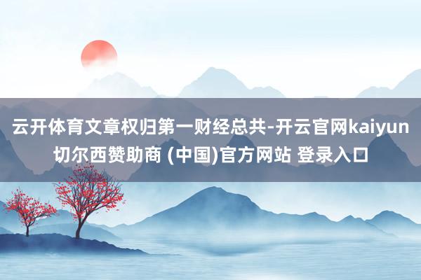 云开体育文章权归第一财经总共-开云官网kaiyun切尔西赞助商 (中国)官方网站 登录入口