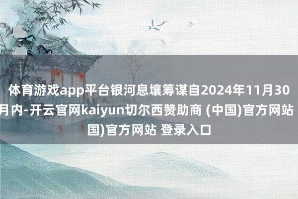 体育游戏app平台银河息壤筹谋自2024年11月30日起6个月内-开云官网kaiyun切尔西赞助商 (中国)官方网站 登录入口