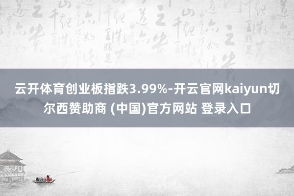 云开体育创业板指跌3.99%-开云官网kaiyun切尔西赞助商 (中国)官方网站 登录入口